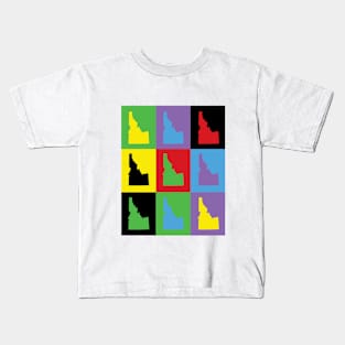 Idaho Pop Art State Outline Pattern Kids T-Shirt